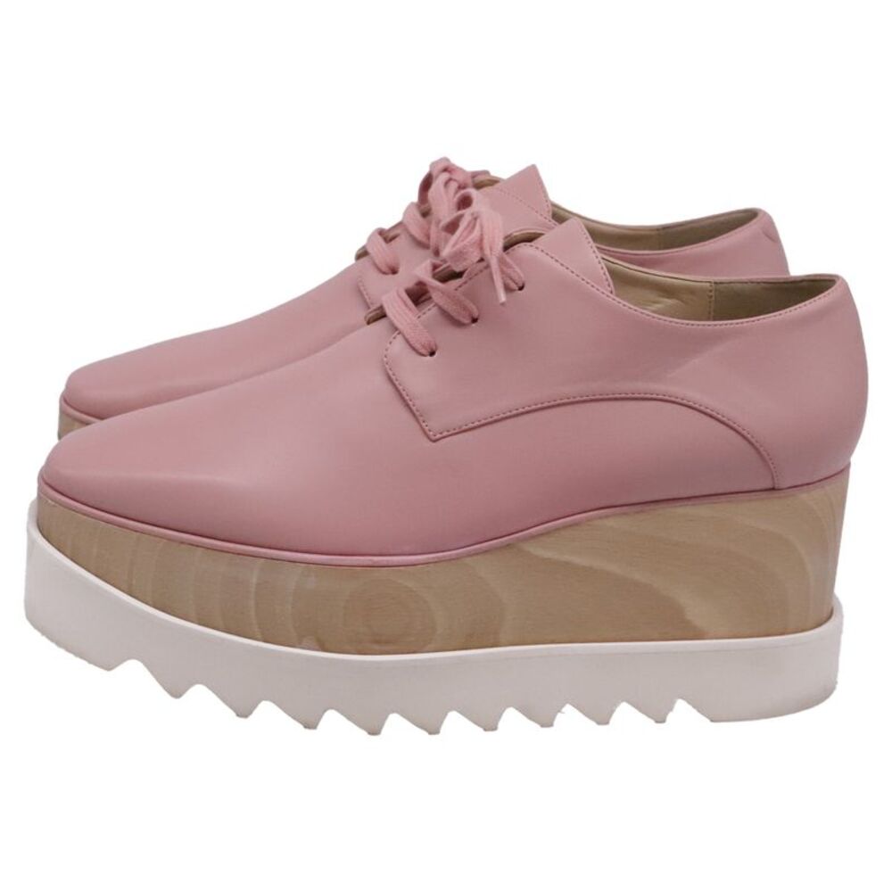 Stella McCartney Elyse Platform Wedge Shoes in Pink Leather - Picture 5 of 10